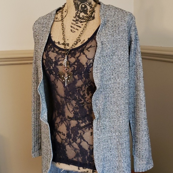 1 sm left - Ribbed Shimmer Cardigan - Picture 4 of 6